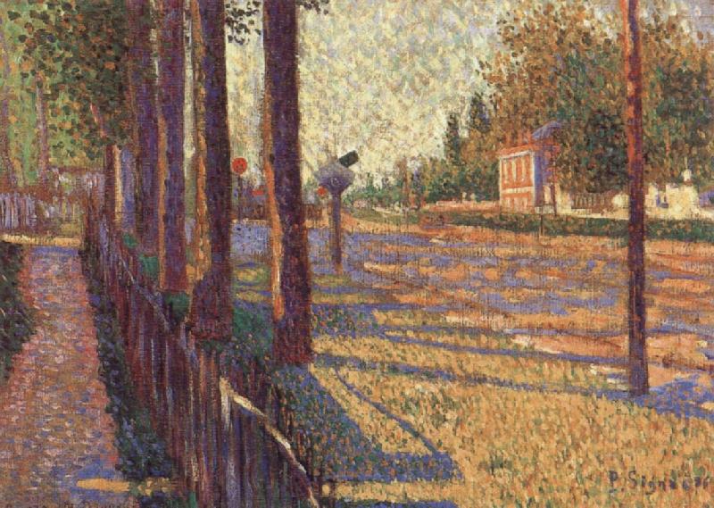 Paul Signac The Railway at Bois-Colombes Norge oil painting art